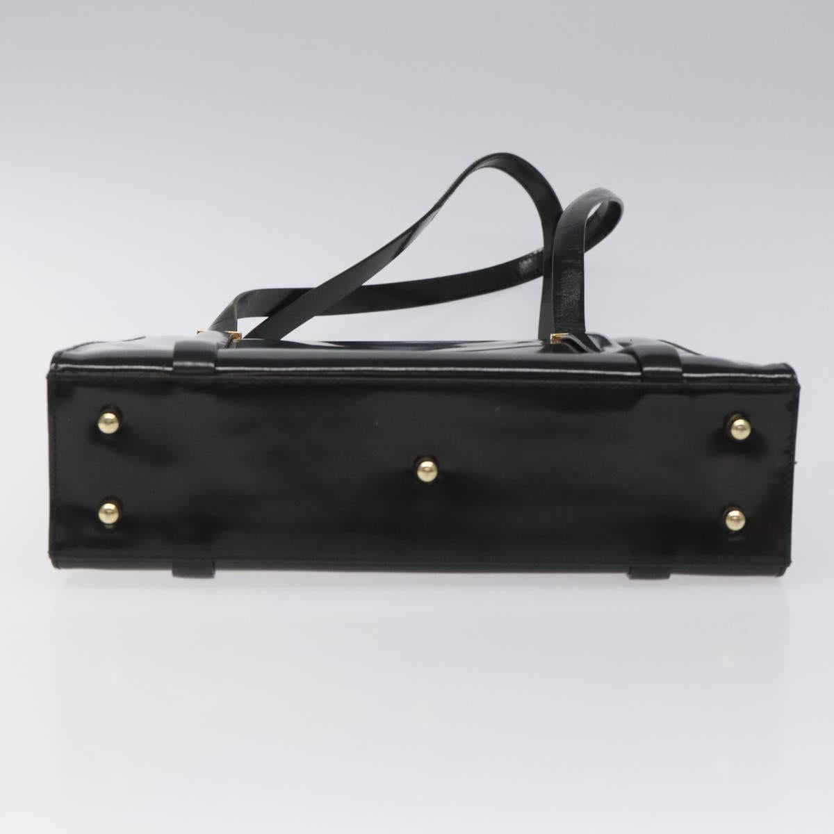GUCCI Shoulder Bag Patent leather Black Gold 001 1781 1735 Auth ep7767