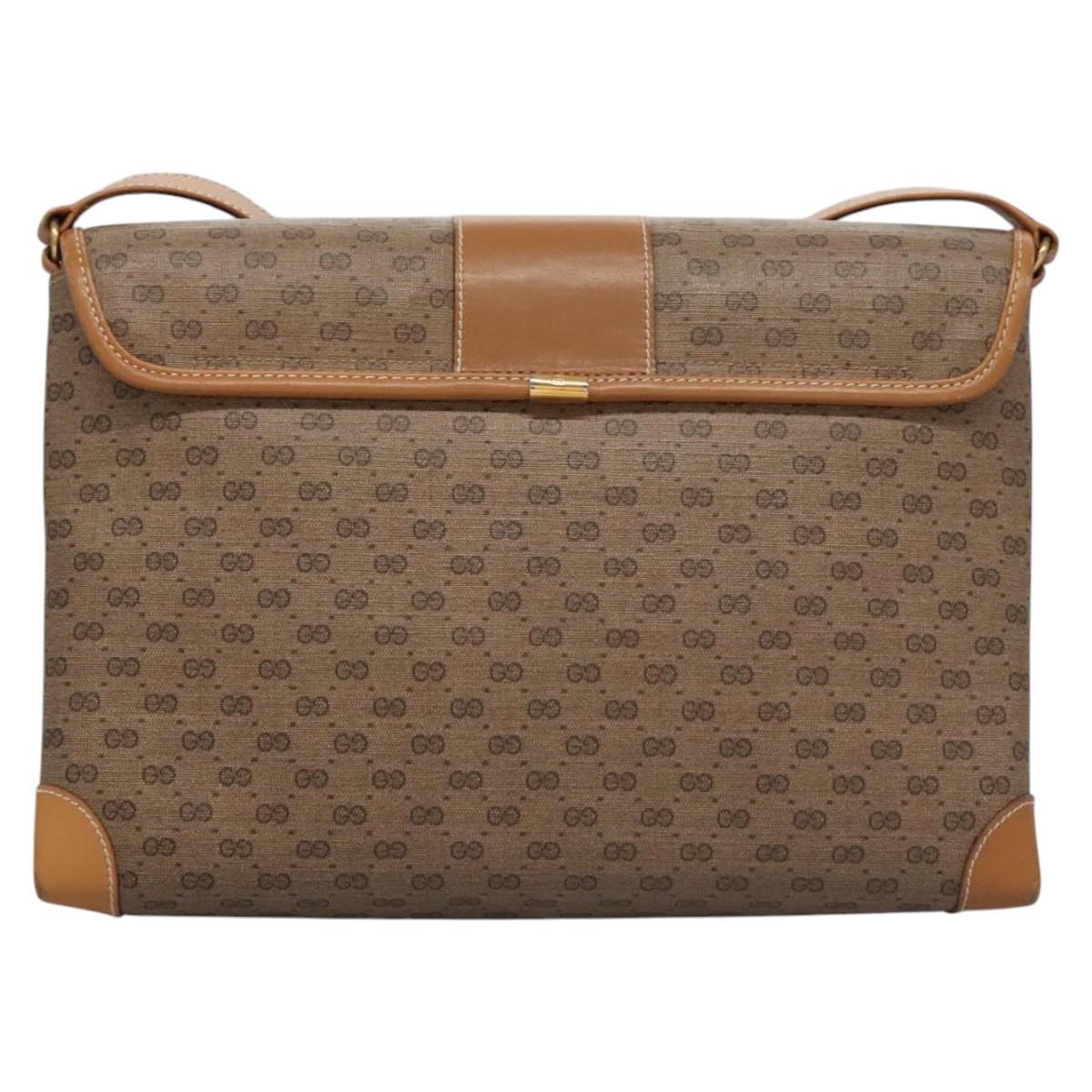 GUCCI Micro GG Supreme Shoulder Bag PVC Beige Gold 001 14 5364 Auth ep7769