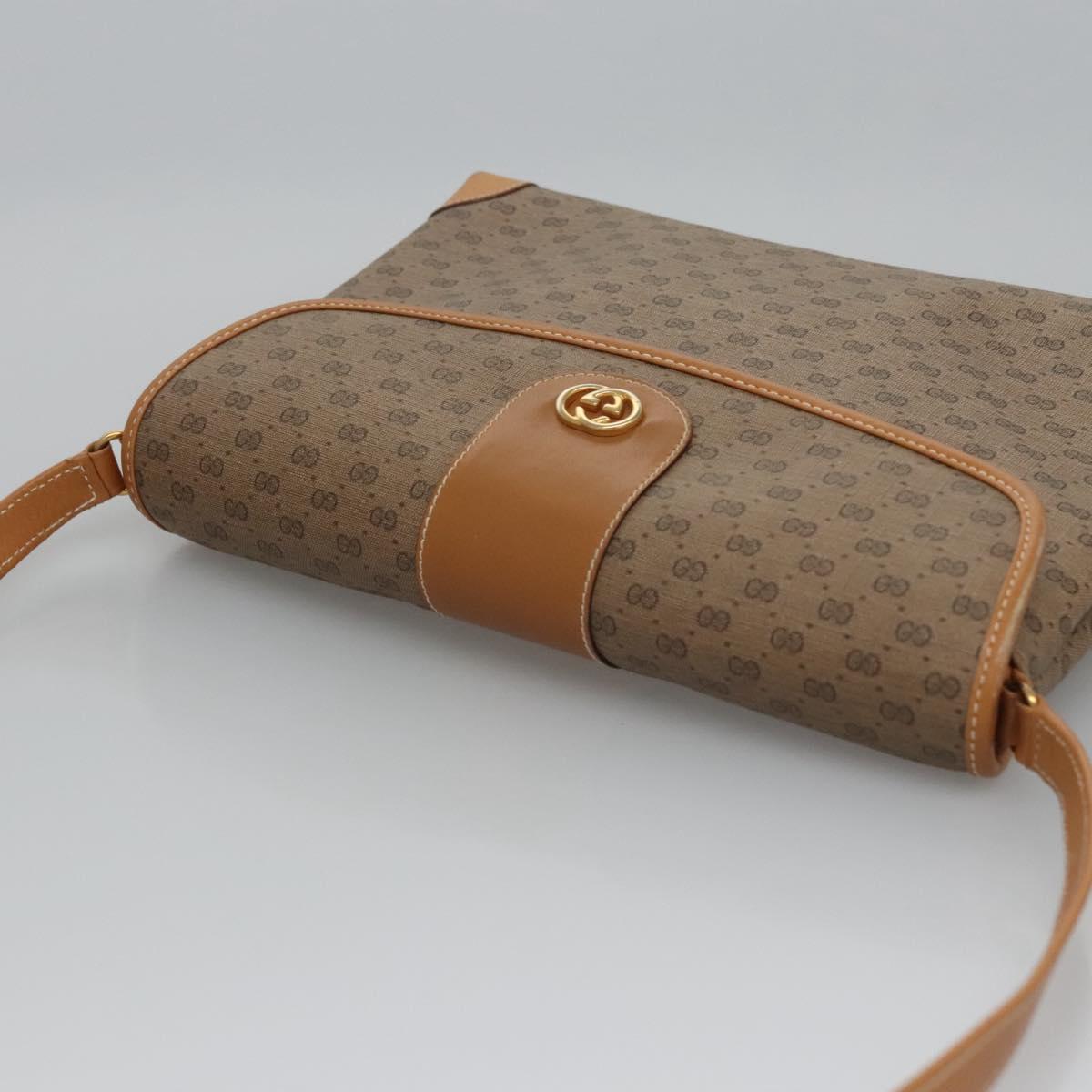 GUCCI Micro GG Supreme Shoulder Bag PVC Beige Gold 001 14 5364 Auth ep7769