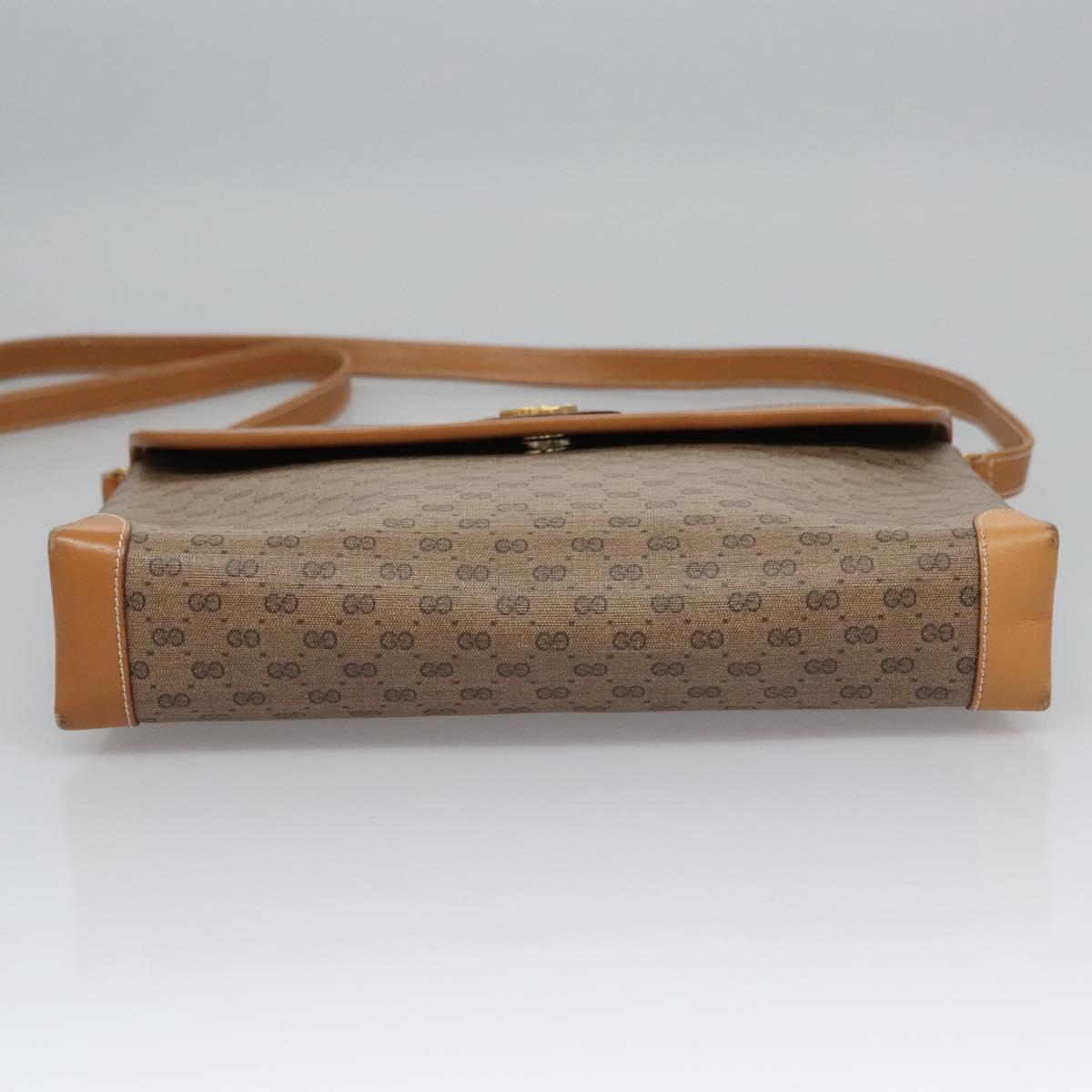 GUCCI Micro GG Supreme Shoulder Bag PVC Beige Gold 001 14 5364 Auth ep7769