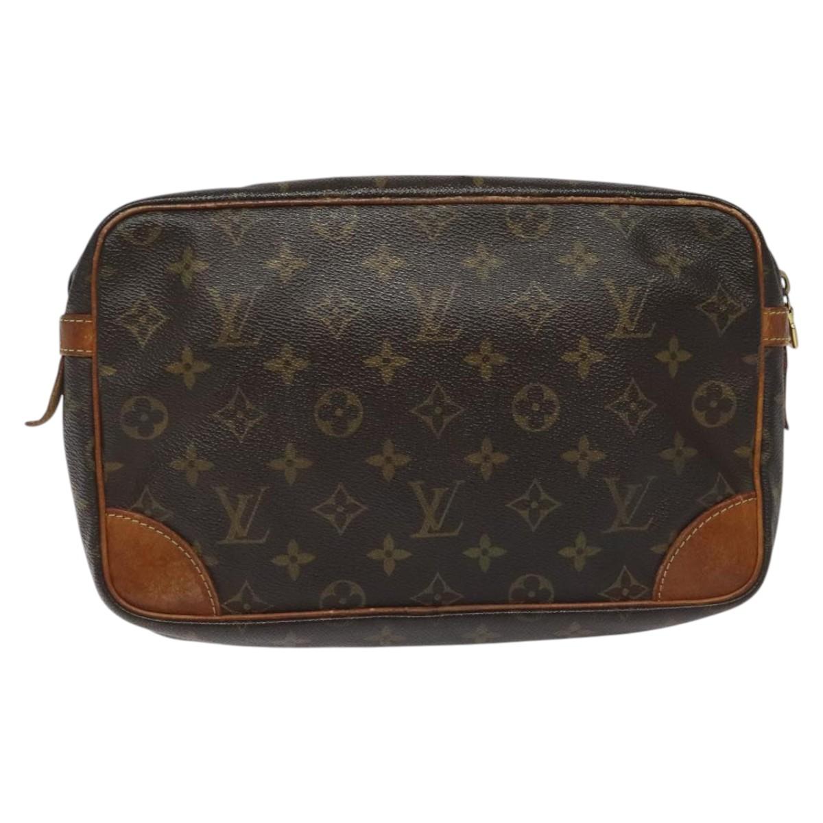 LOUIS VUITTON Monogram Compiegne 28 Clutch Bag M51845 LV Auth ep7785