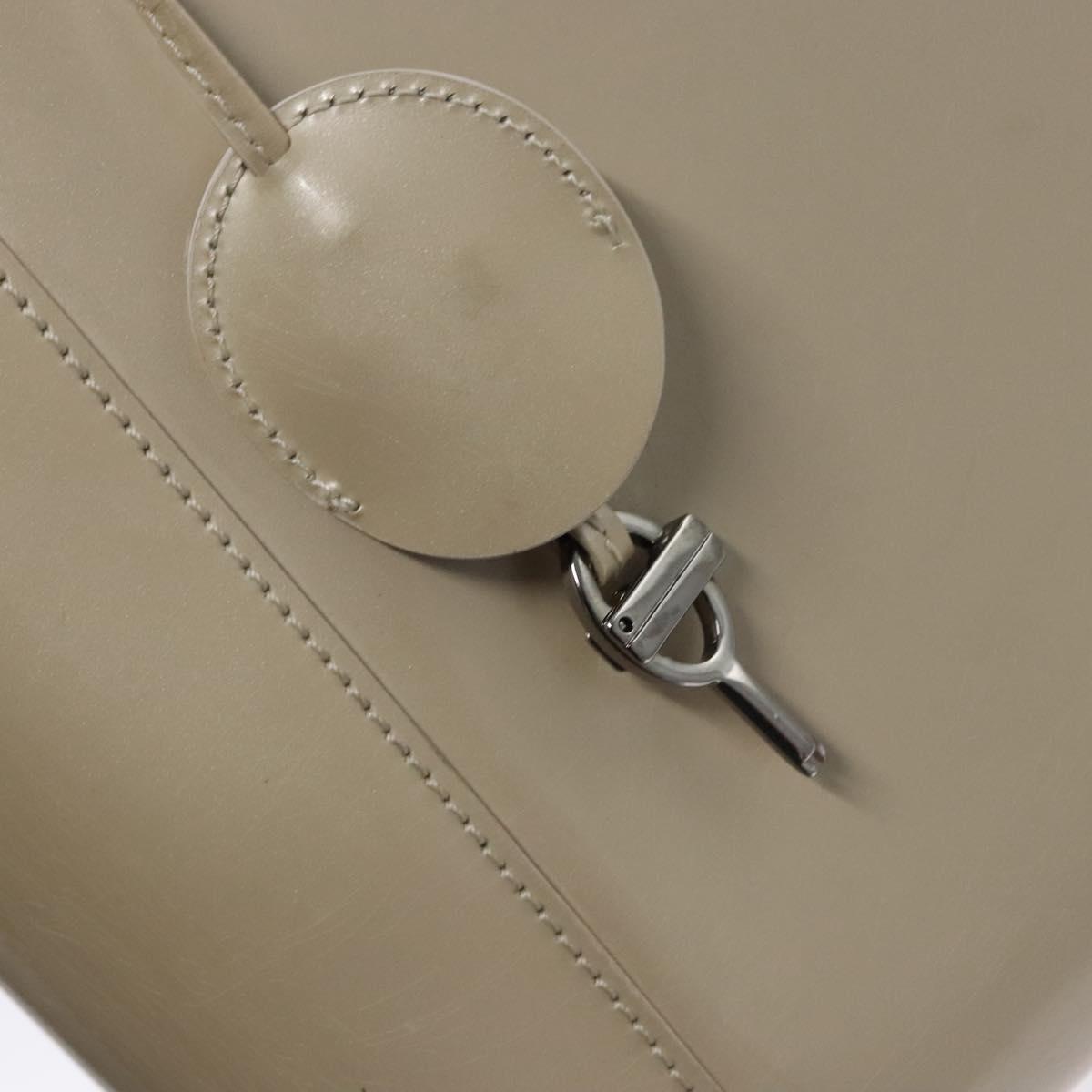 Christian Dior Maris Pearl Bag Patent leather 2way Beige MA-0949 Auth ep7794
