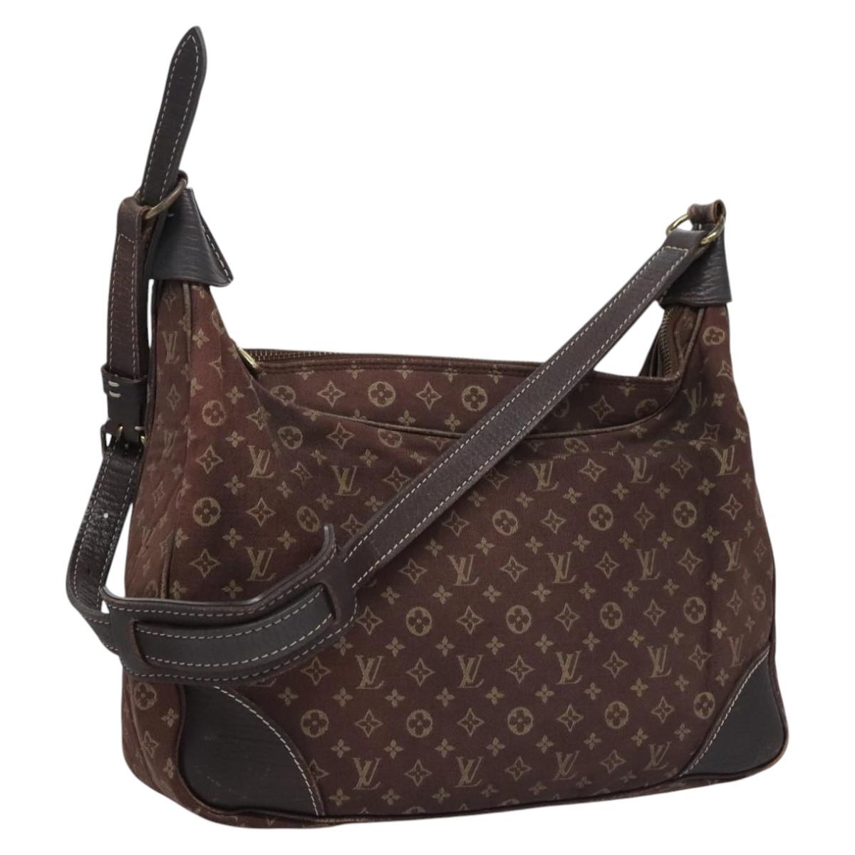 LOUIS VUITTON Monogram Mini Lin Boulogne Shoulder Bag Ebene M95225 Auth ep7797