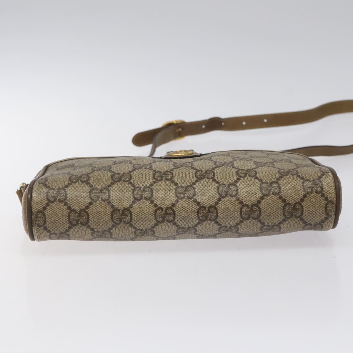 GUCCI GG Supreme Web Sherry Line Shoulder Bag PVC Beige 116 02 089 Auth ep7820
