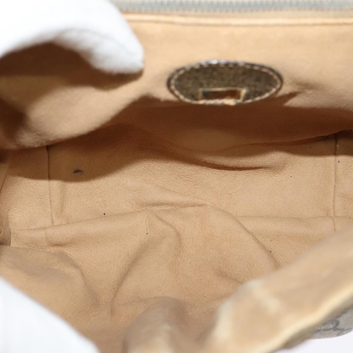 GUCCI GG Plus Supreme Shoulder Bag PVC Leather Beige Auth ep7829