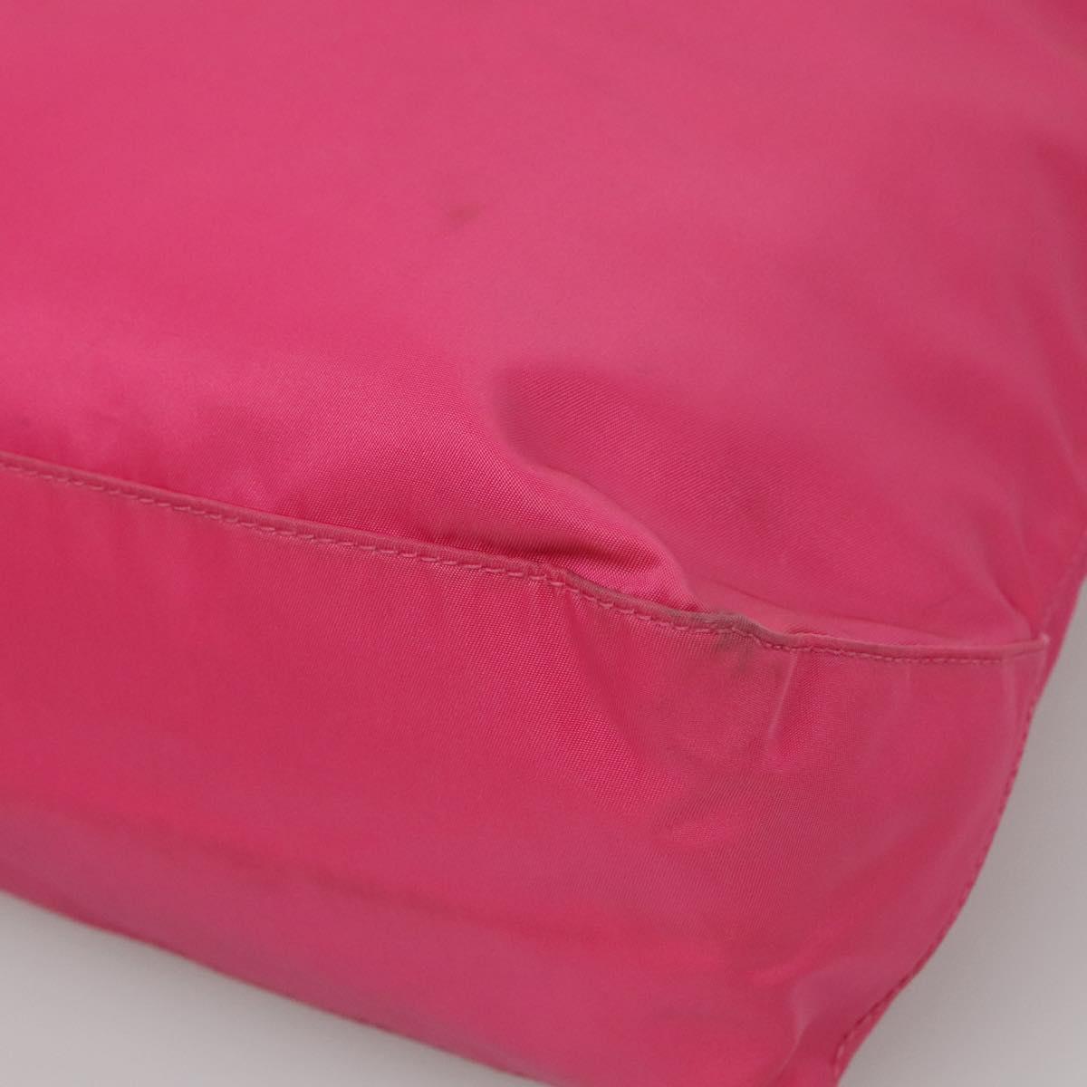 PRADA Hand Bag Nylon 2way Pink Silver Auth ep7842