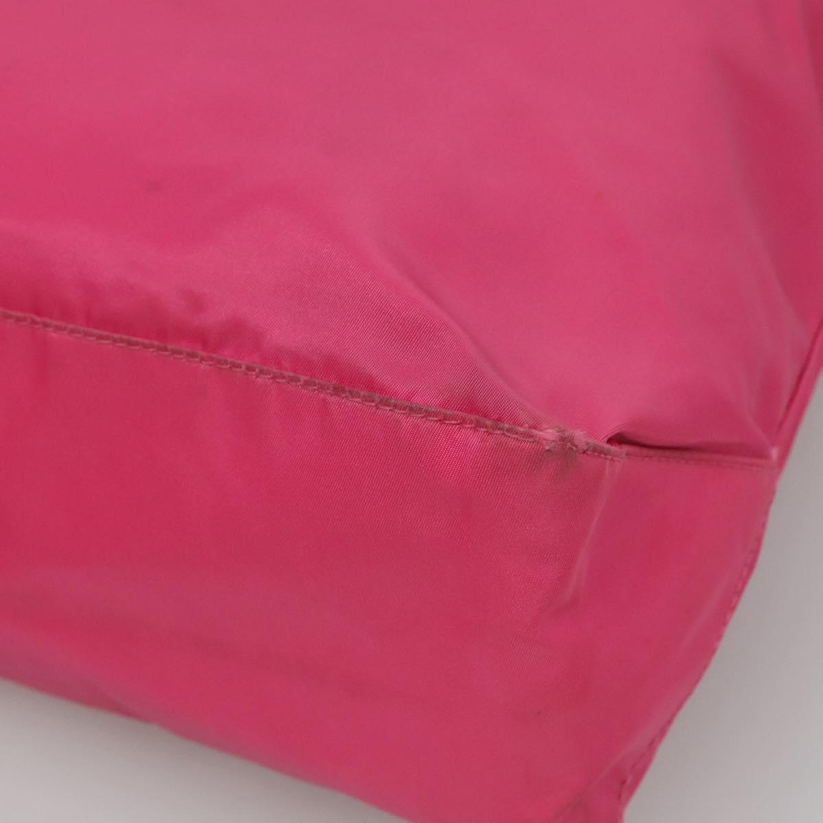 PRADA Hand Bag Nylon 2way Pink Silver Auth ep7842