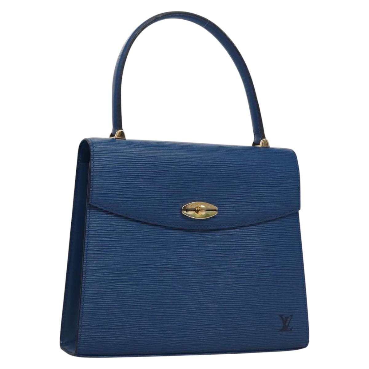 LOUIS VUITTON Epi Malesherbes Hand Bag Blue M52375 LV Auth ep7871