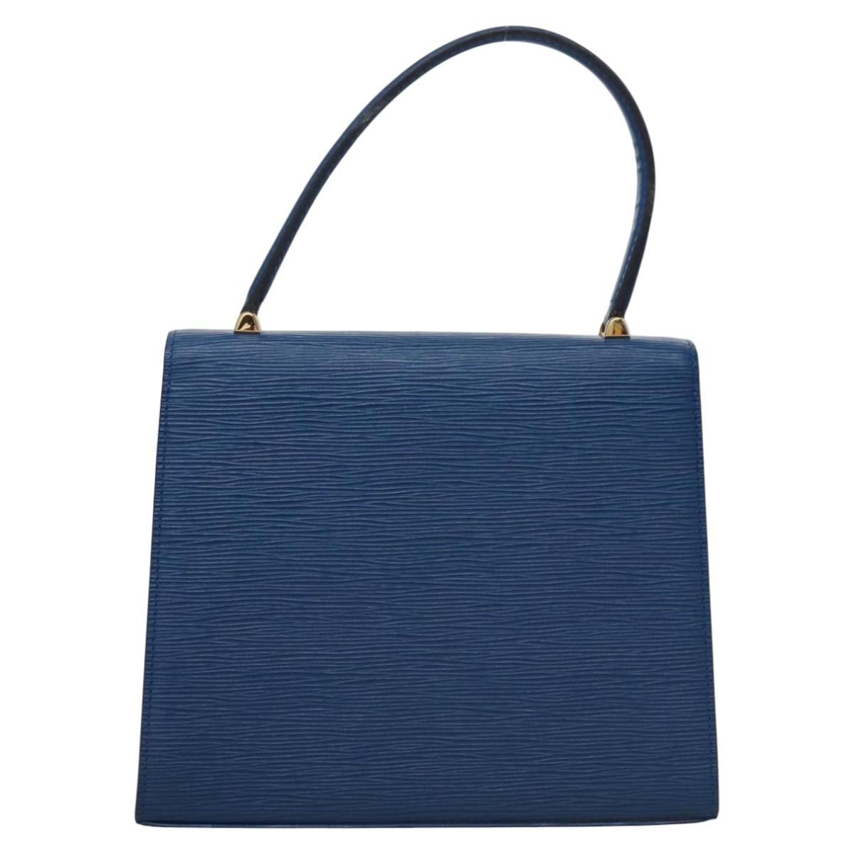LOUIS VUITTON Epi Malesherbes Hand Bag Blue M52375 LV Auth ep7871