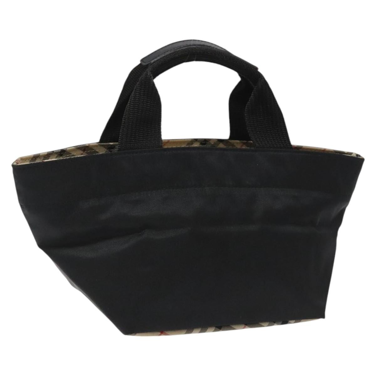 Burberrys Blue Label Hand Bag Nylon Black Auth ep7884