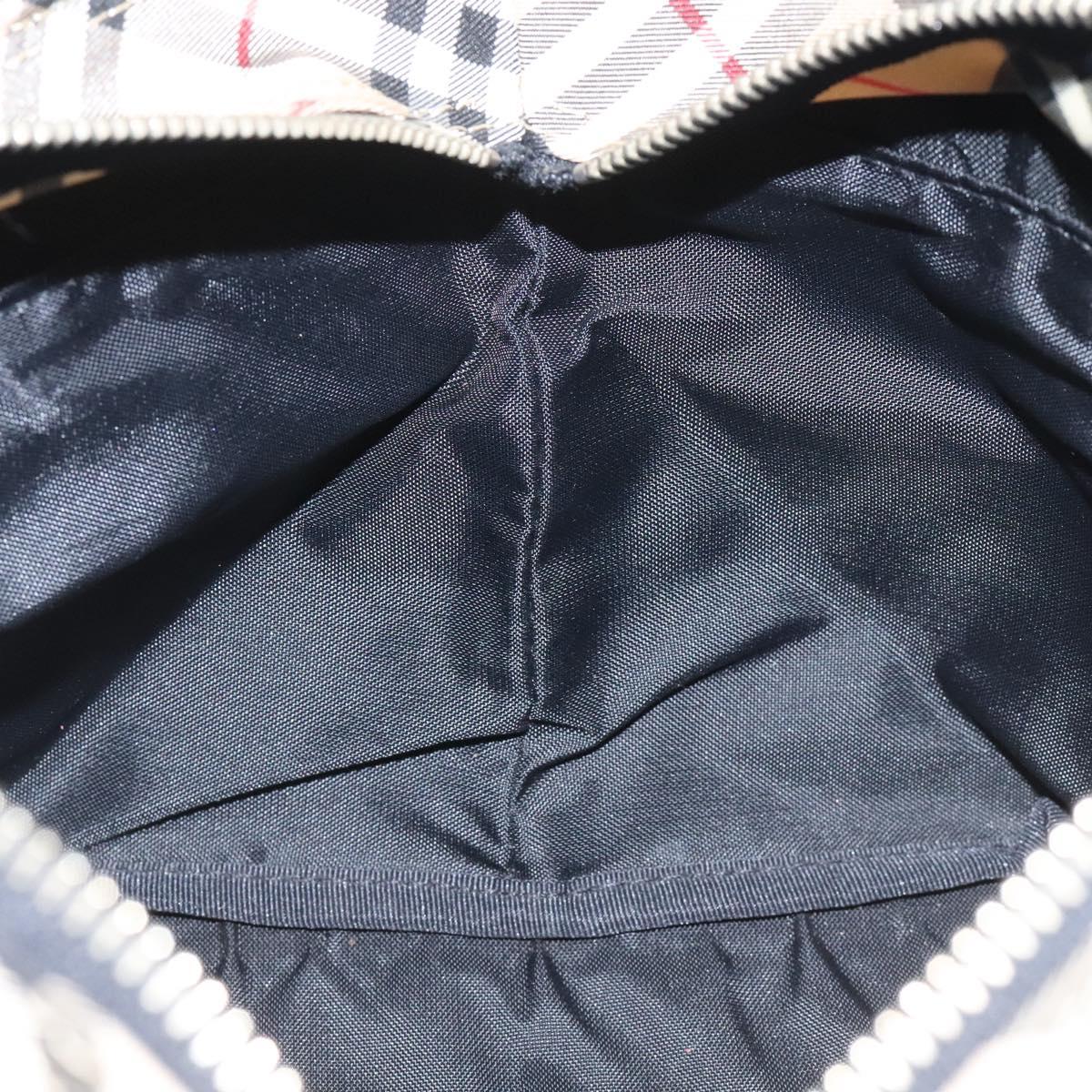 Burberrys Blue Label Hand Bag Nylon Black Auth ep7884