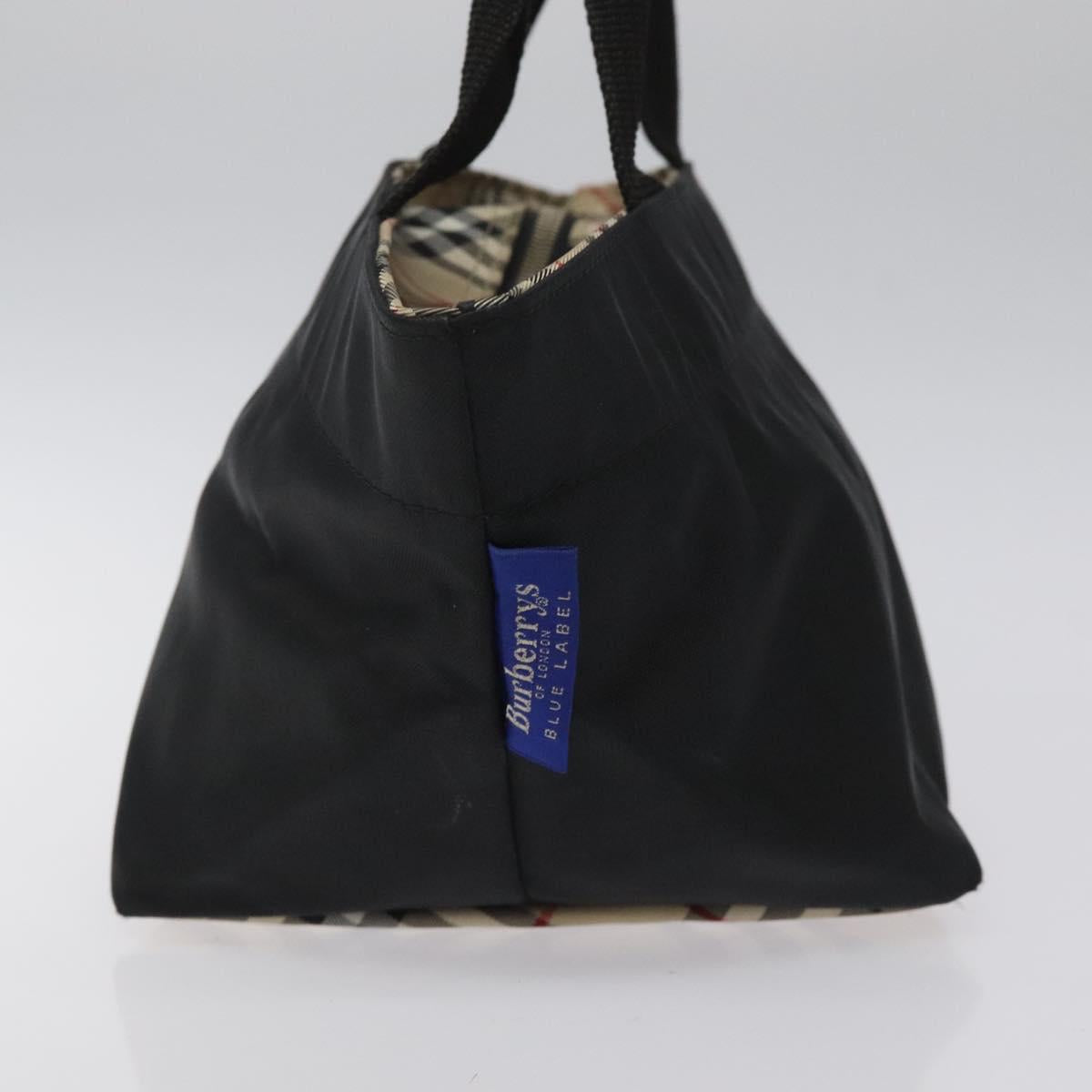 Burberrys Blue Label Hand Bag Nylon Black Auth ep7884