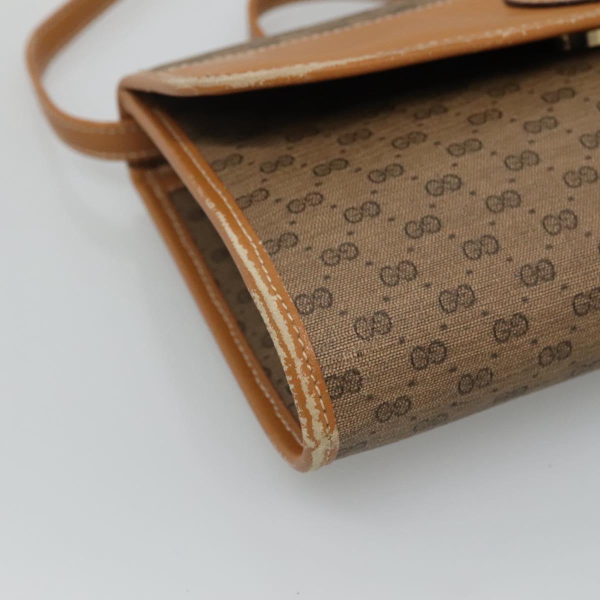 GUCCI Micro GG Supreme Shoulder Bag PVC Beige Gold 004 89 1041 Auth ep7893