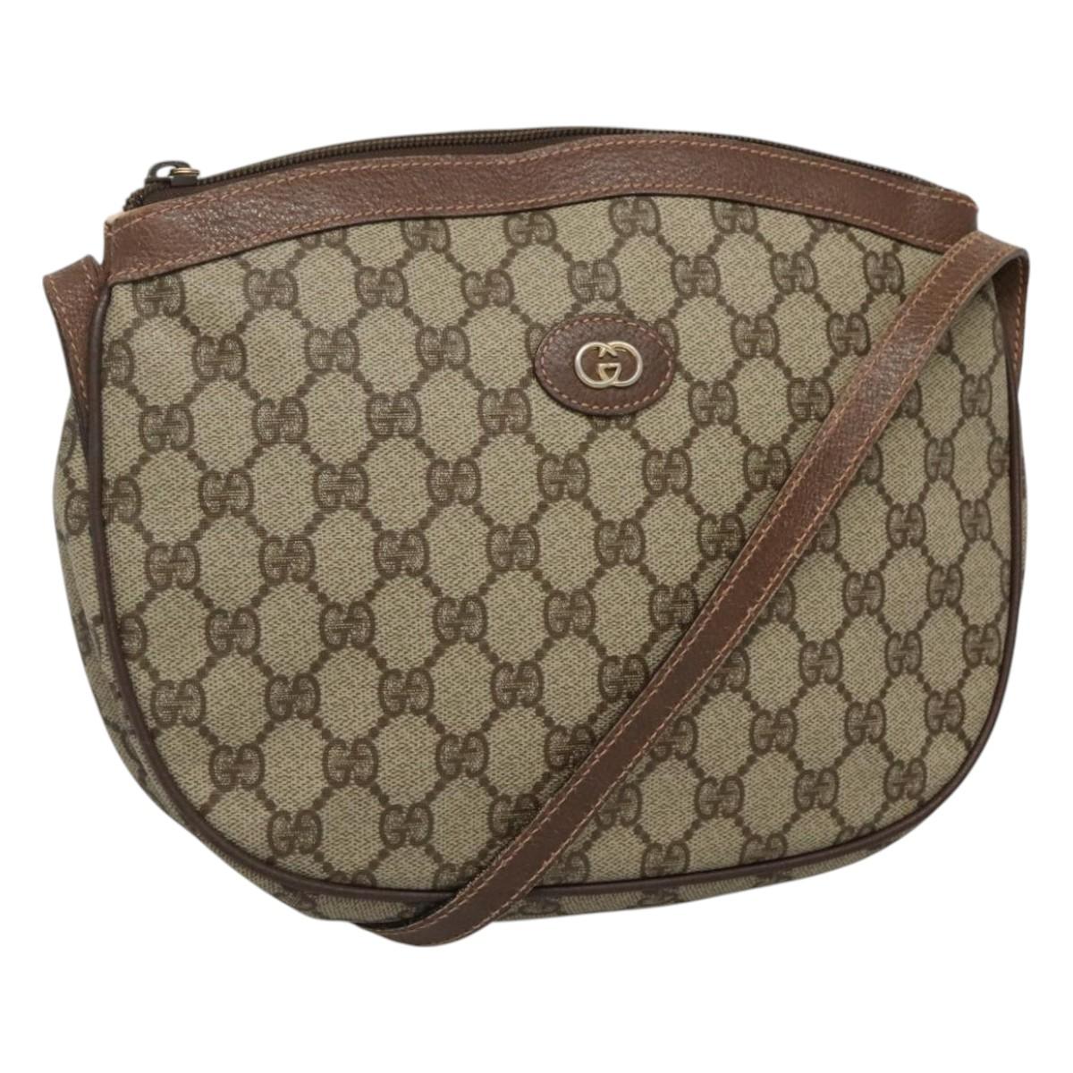 GUCCI GG Supreme Shoulder Bag PVC Beige Gold 007 39 6018 4023 Auth ep7961