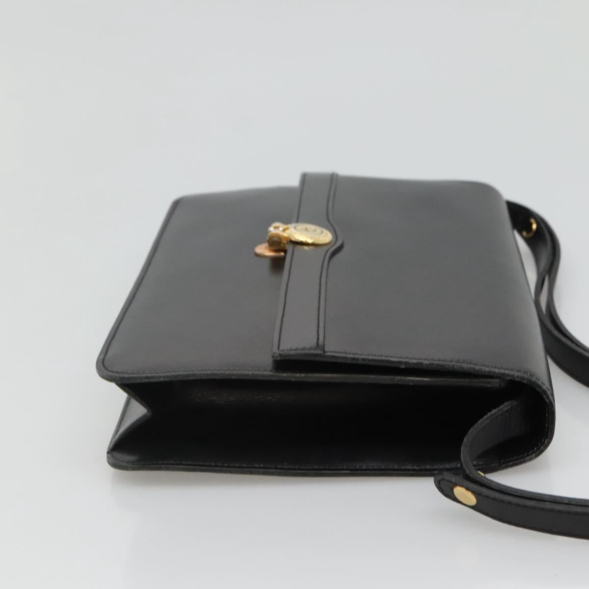 Christian Dior Shoulder Bag Leather Black Auth ep7962