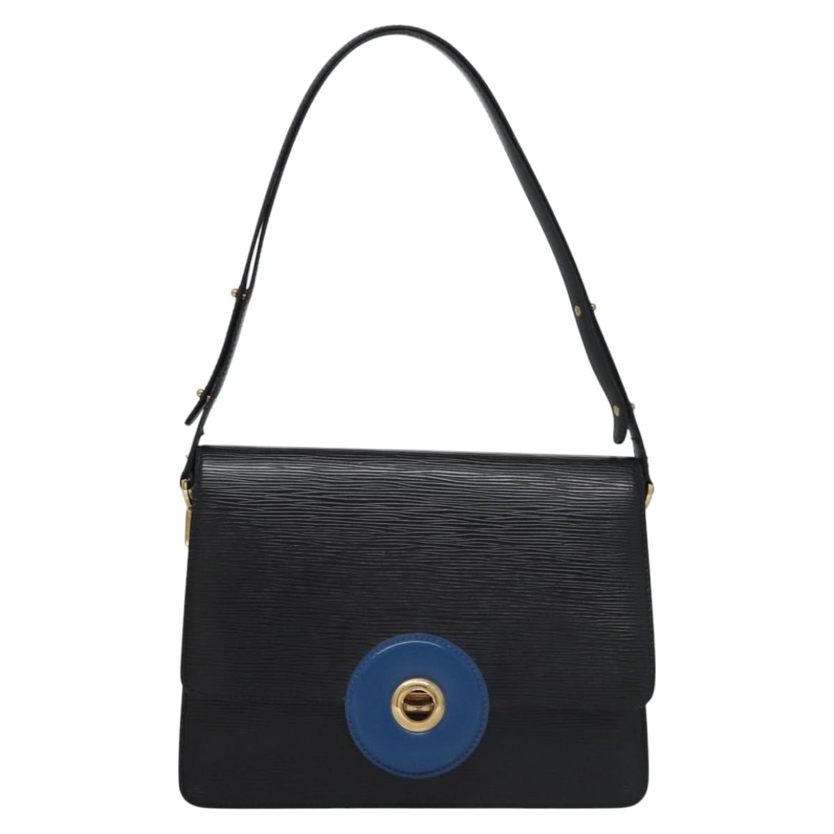 LOUIS VUITTON Epi Bicolor Free Run Shoulder Bag Black Blue M52415 LV Auth ep7970