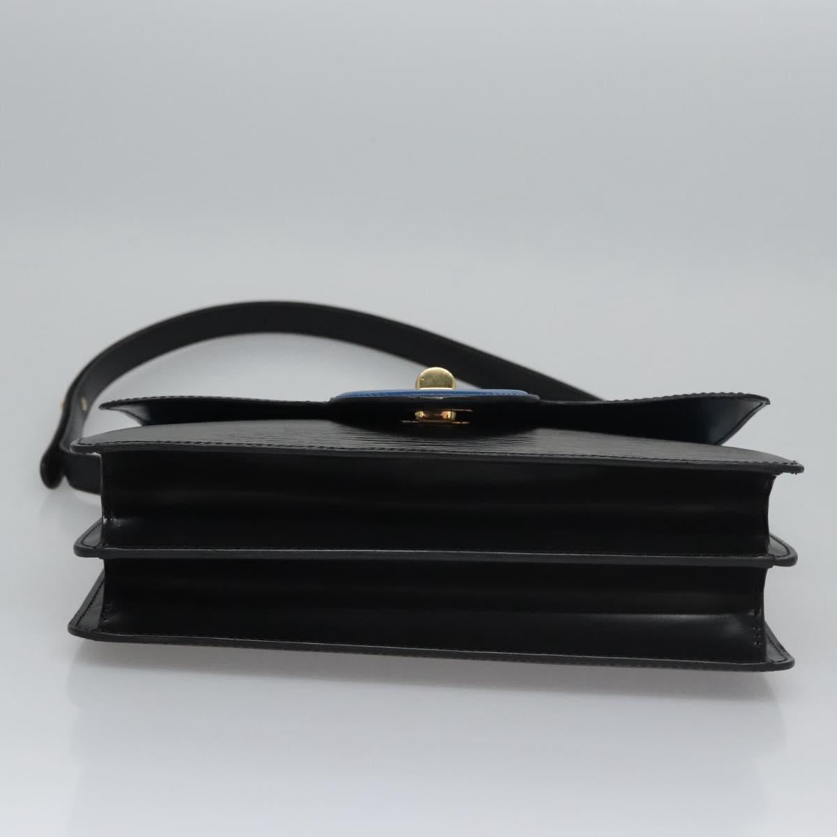 LOUIS VUITTON Epi Bicolor Free Run Shoulder Bag Black Blue M52415 LV Auth ep7970