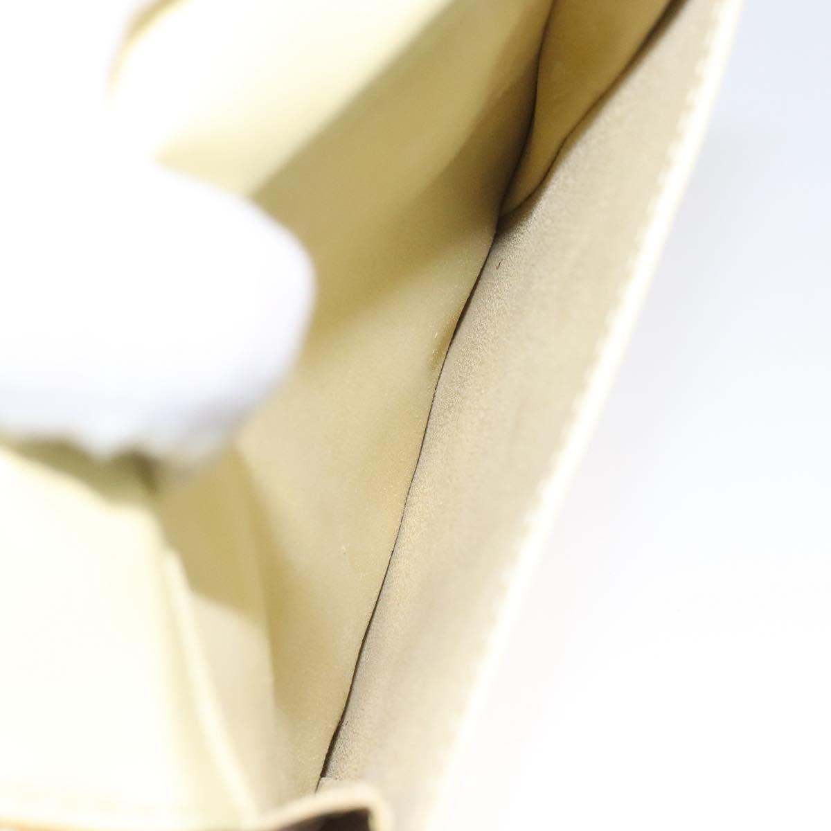 LOUIS VUITTON Monogram Vernis Motto Pouch Lime Yellow M91059 LV Auth ep7977