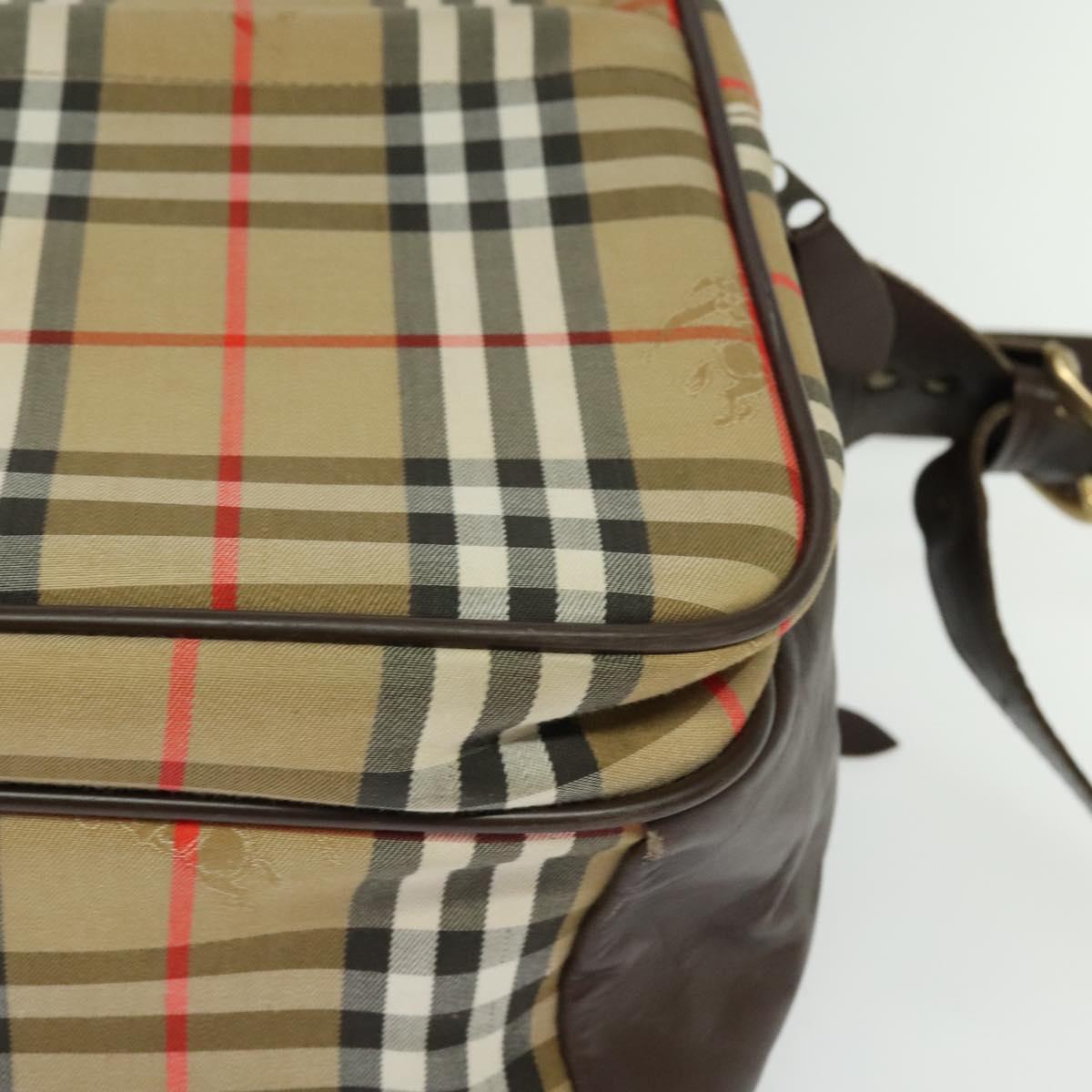 Burberrys Nova Check Business Bag Canvas Beige Auth ep7983