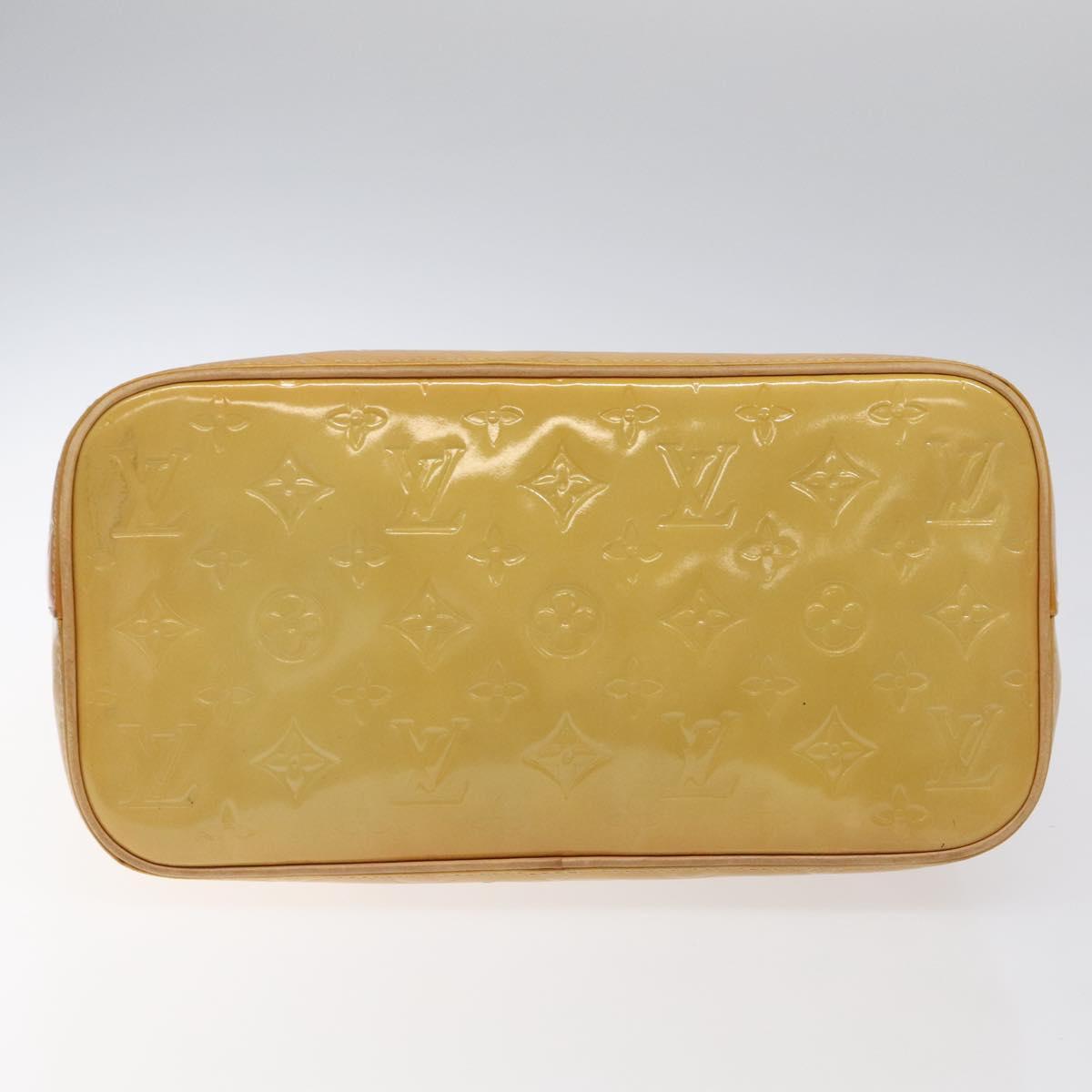 LOUIS VUITTON Monogram Vernis Houston Hand Bag Beige M91004 LV Auth ep7999