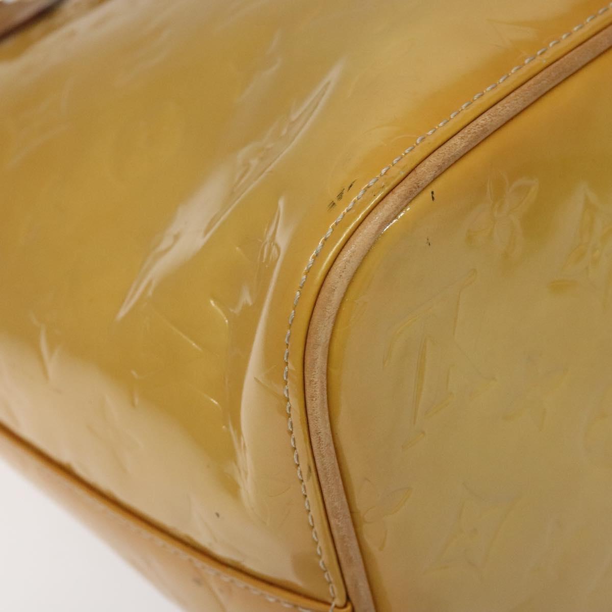 LOUIS VUITTON Monogram Vernis Houston Hand Bag Beige M91004 LV Auth ep7999