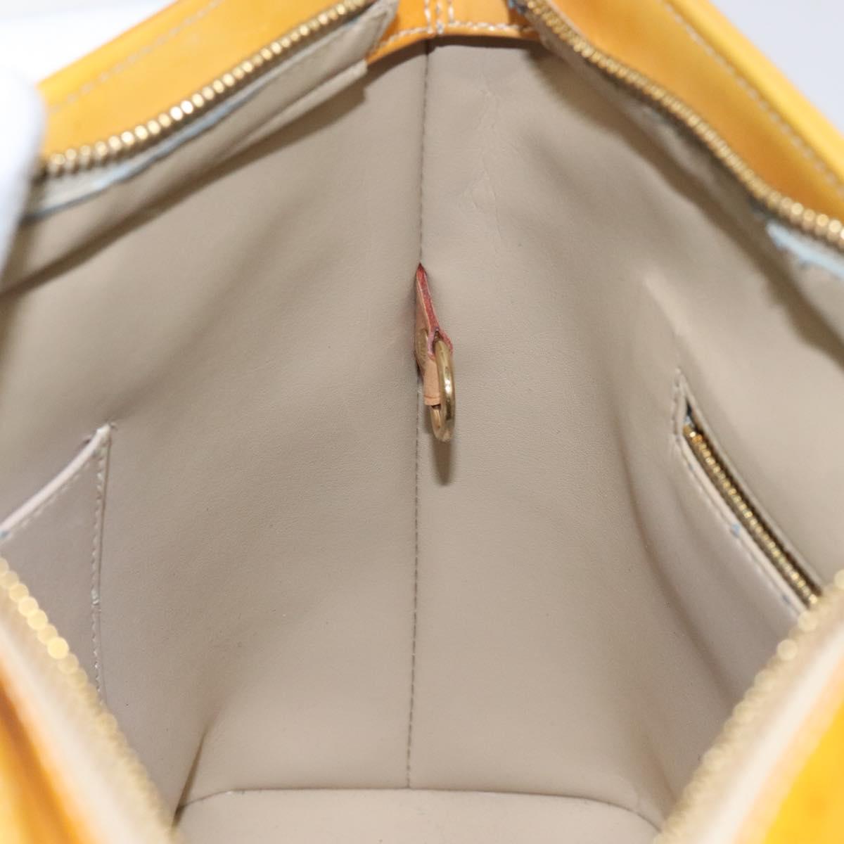 LOUIS VUITTON Monogram Vernis Houston Hand Bag Beige M91004 LV Auth ep7999