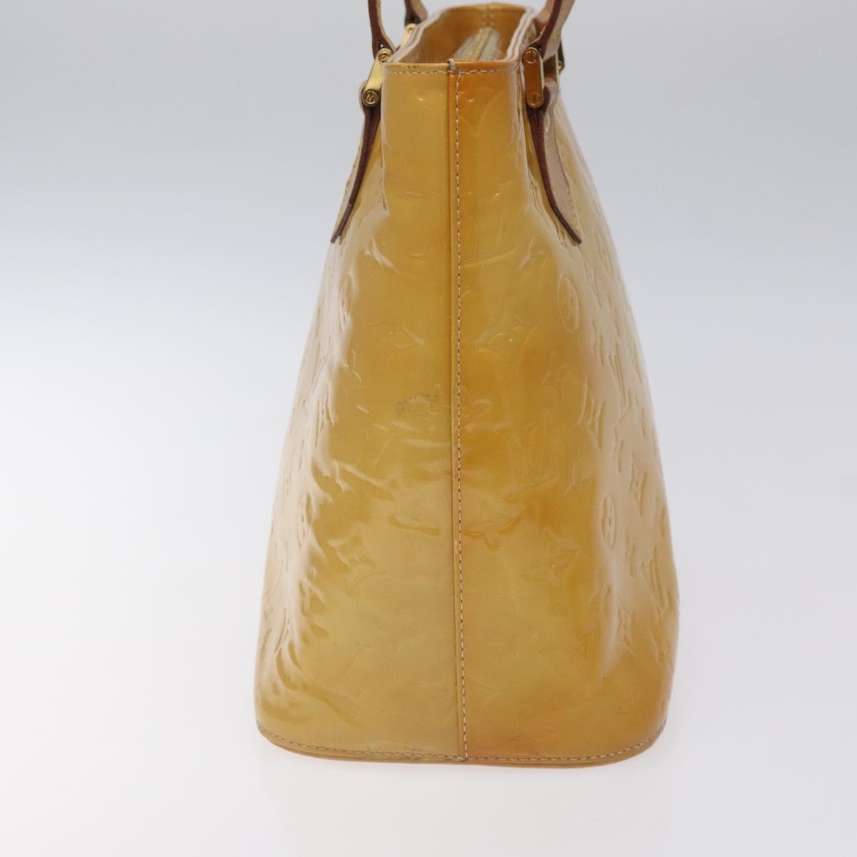 LOUIS VUITTON Monogram Vernis Houston Hand Bag Beige M91004 LV Auth ep7999