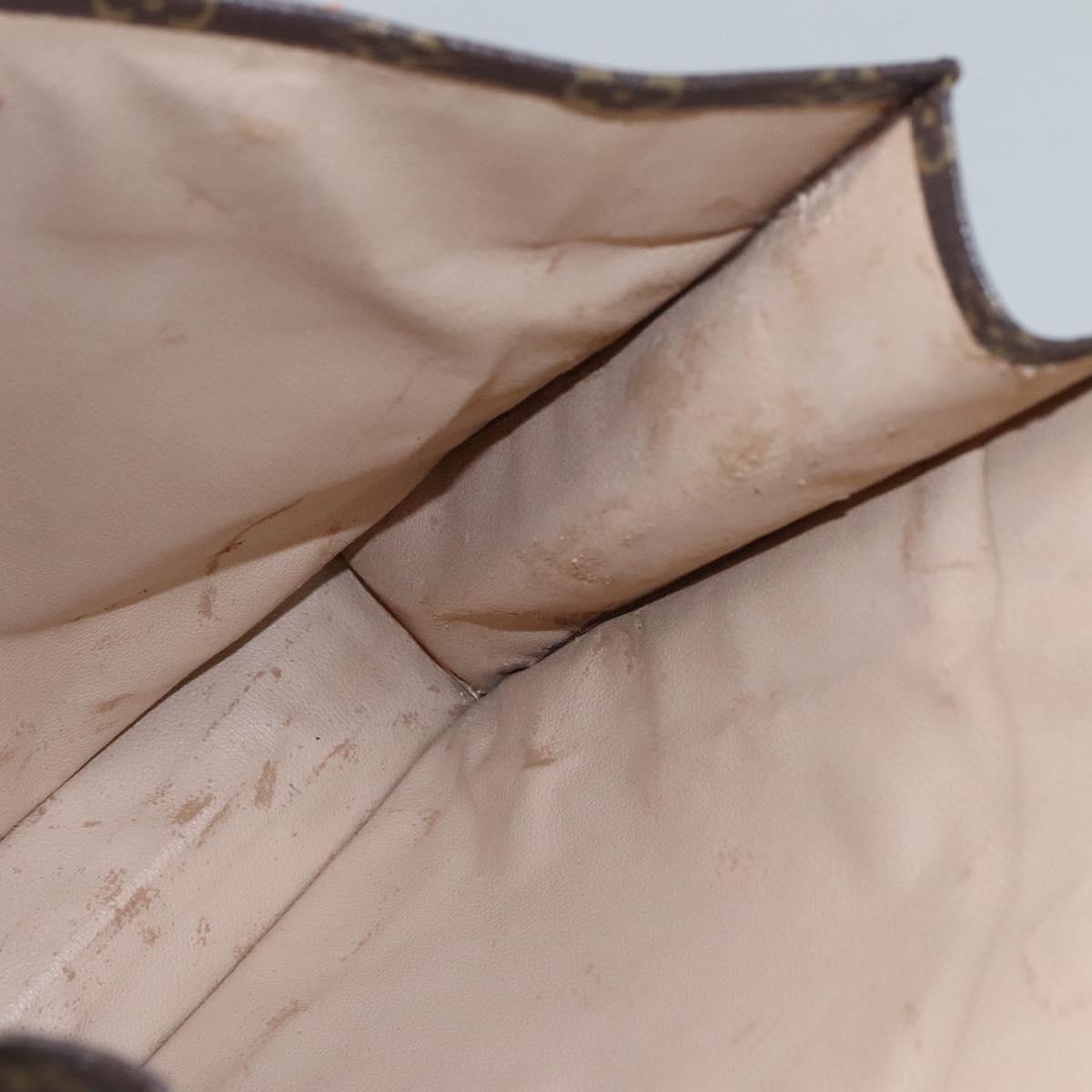 LOUIS VUITTON Monogram Sac Plat Hand Bag M51140 LV Auth ep8010