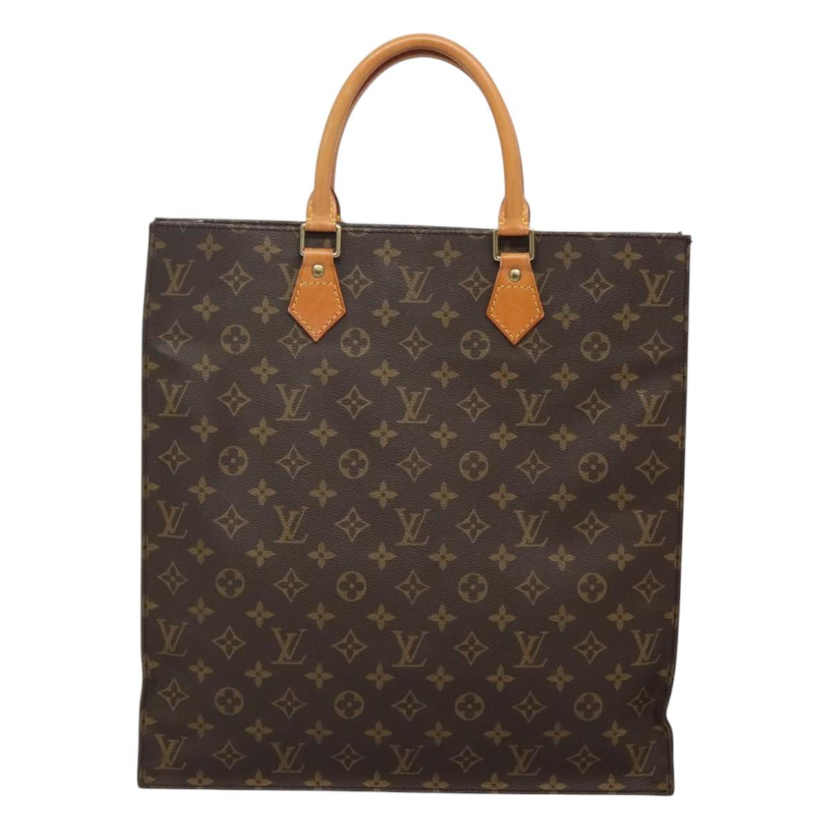 LOUIS VUITTON Monogram Sac Plat Hand Bag M51140 LV Auth ep8010