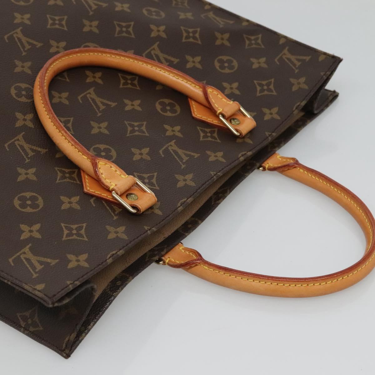 LOUIS VUITTON Monogram Sac Plat Hand Bag M51140 LV Auth ep8010
