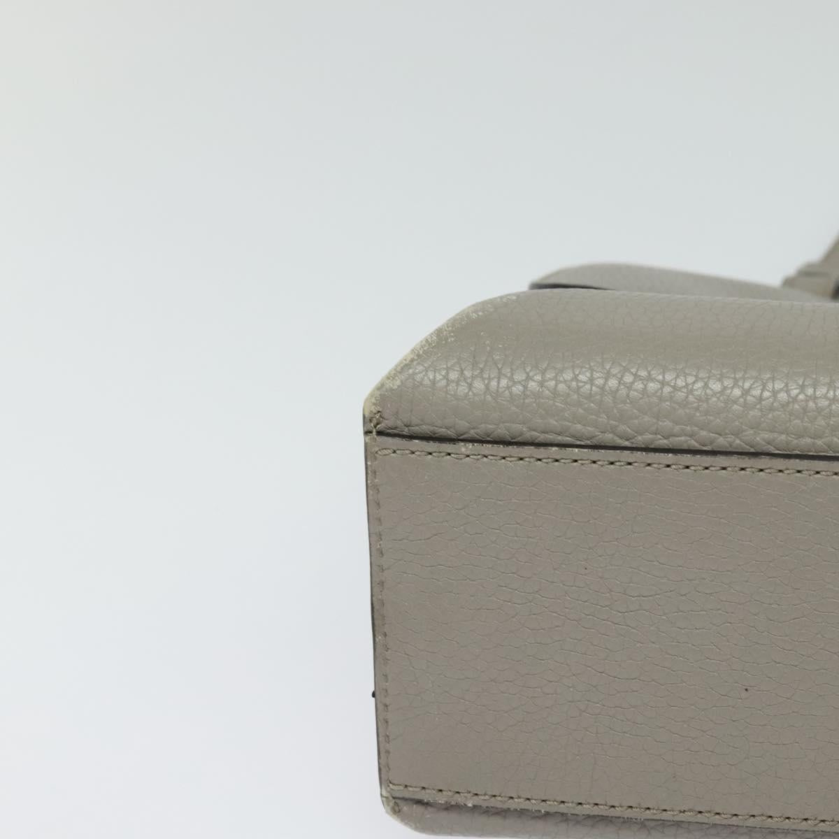 GUCCI Bamboo Daily Hand Bag Leather 2way Gray Silver 370831 Auth ep8016