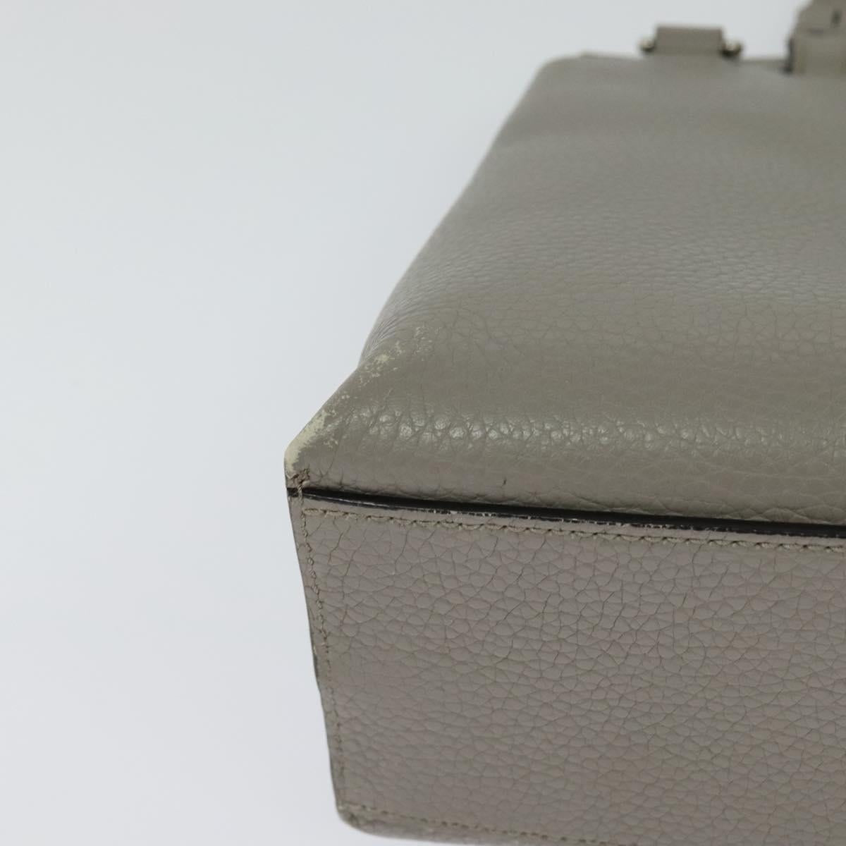 GUCCI Bamboo Daily Hand Bag Leather 2way Gray Silver 370831 Auth ep8016