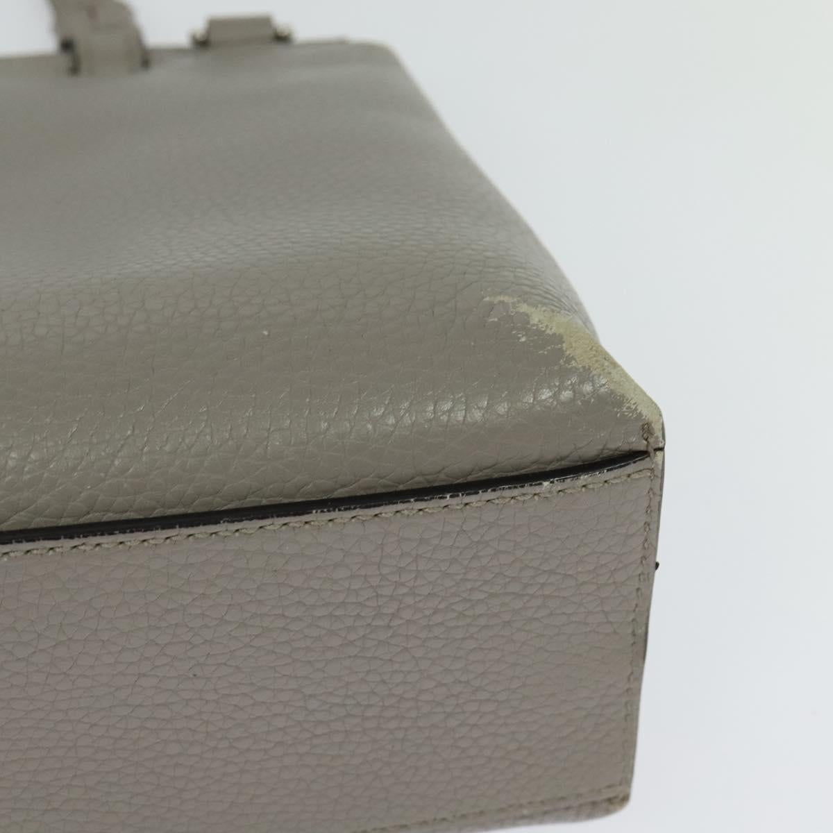 GUCCI Bamboo Daily Hand Bag Leather 2way Gray Silver 370831 Auth ep8016