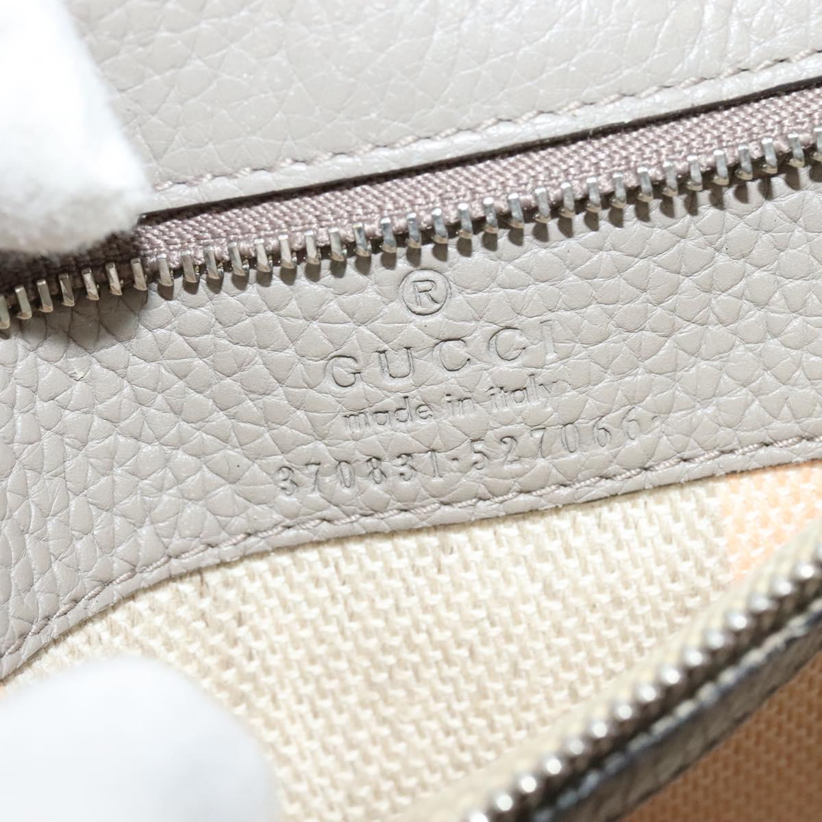 GUCCI Bamboo Daily Hand Bag Leather 2way Gray Silver 370831 Auth ep8016