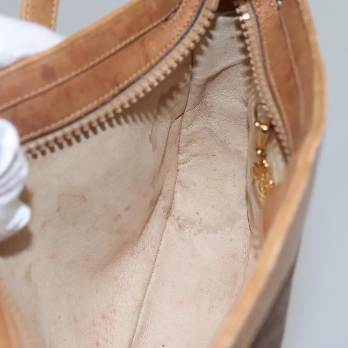 GUCCI Micro GG Canvas Shoulder Bag Brown Gold Auth ep8043