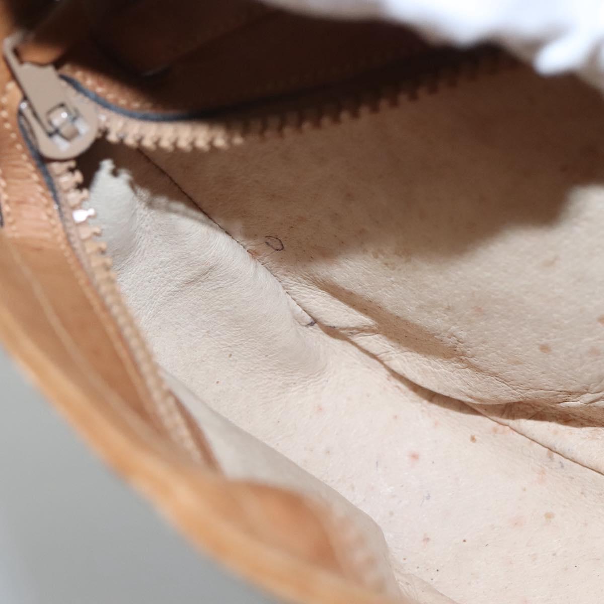 GUCCI Micro GG Canvas Shoulder Bag Brown Gold Auth ep8043