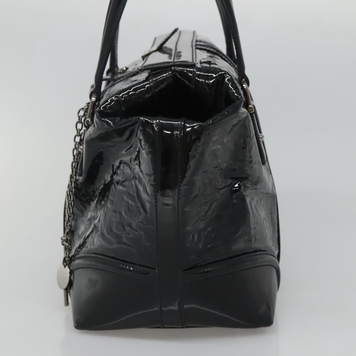 GUCCI Horsebit Hand Bag Enamel Navy 146002 Auth ep8079
