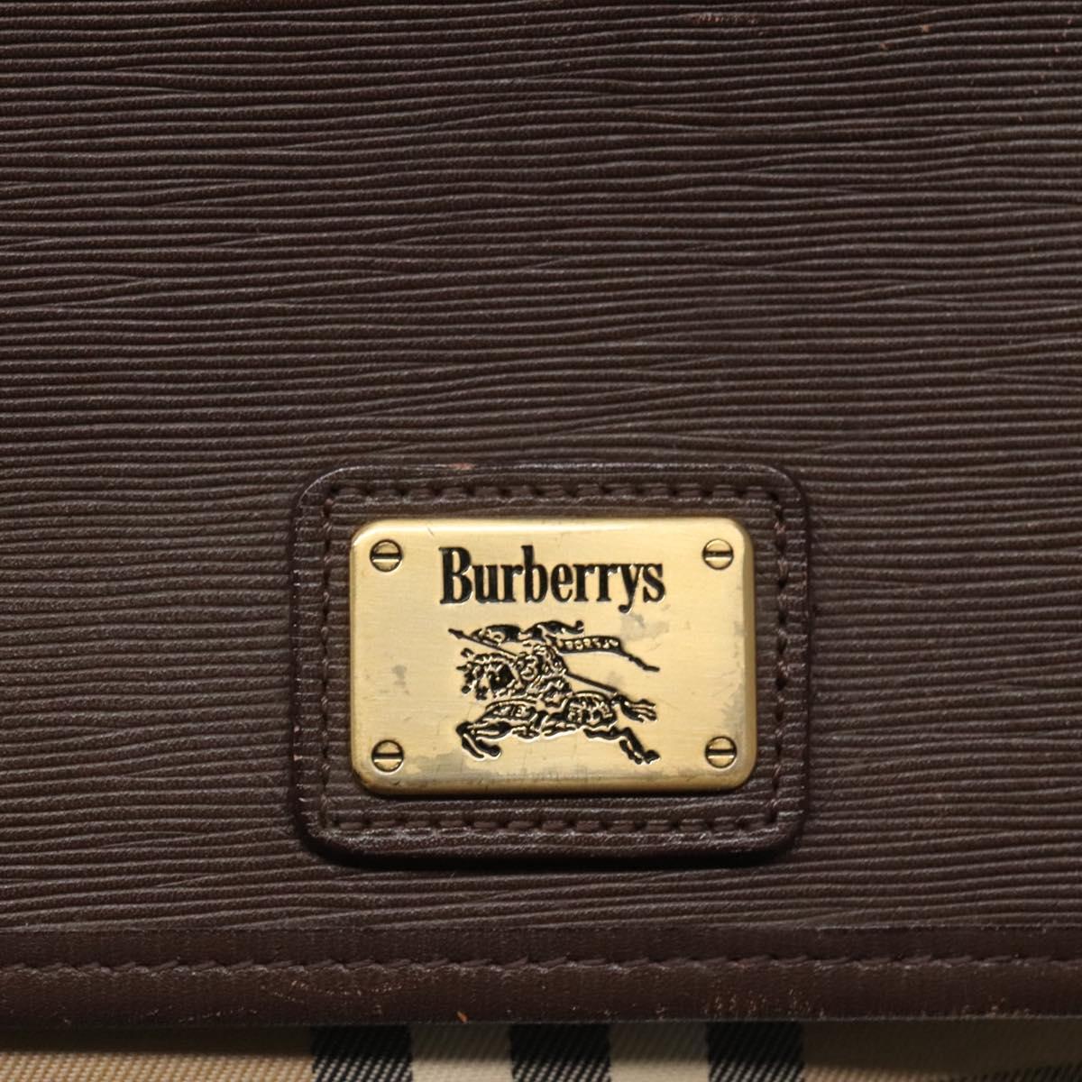 Burberrys Nova Check Shoulder Bag Canvas Beige Gold Auth ep8091