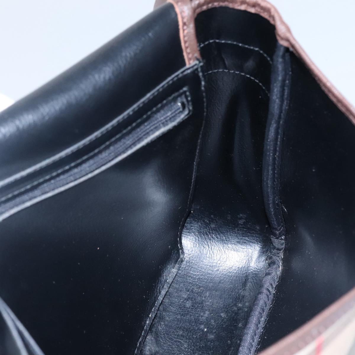 Burberrys Nova Check Shoulder Bag Canvas Beige Gold Auth ep8091