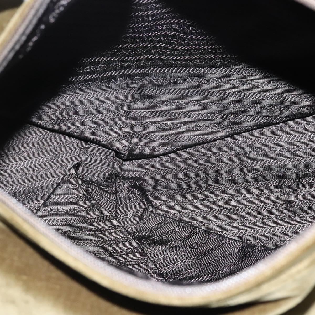 PRADA Shoulder Bag Velor Khaki Auth ep8096