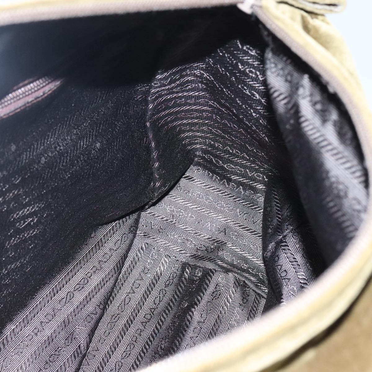 PRADA Shoulder Bag Velor Khaki Auth ep8096