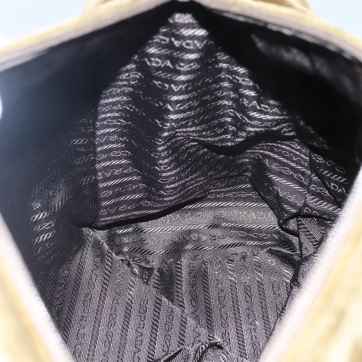 PRADA Shoulder Bag Velor Khaki Auth ep8096