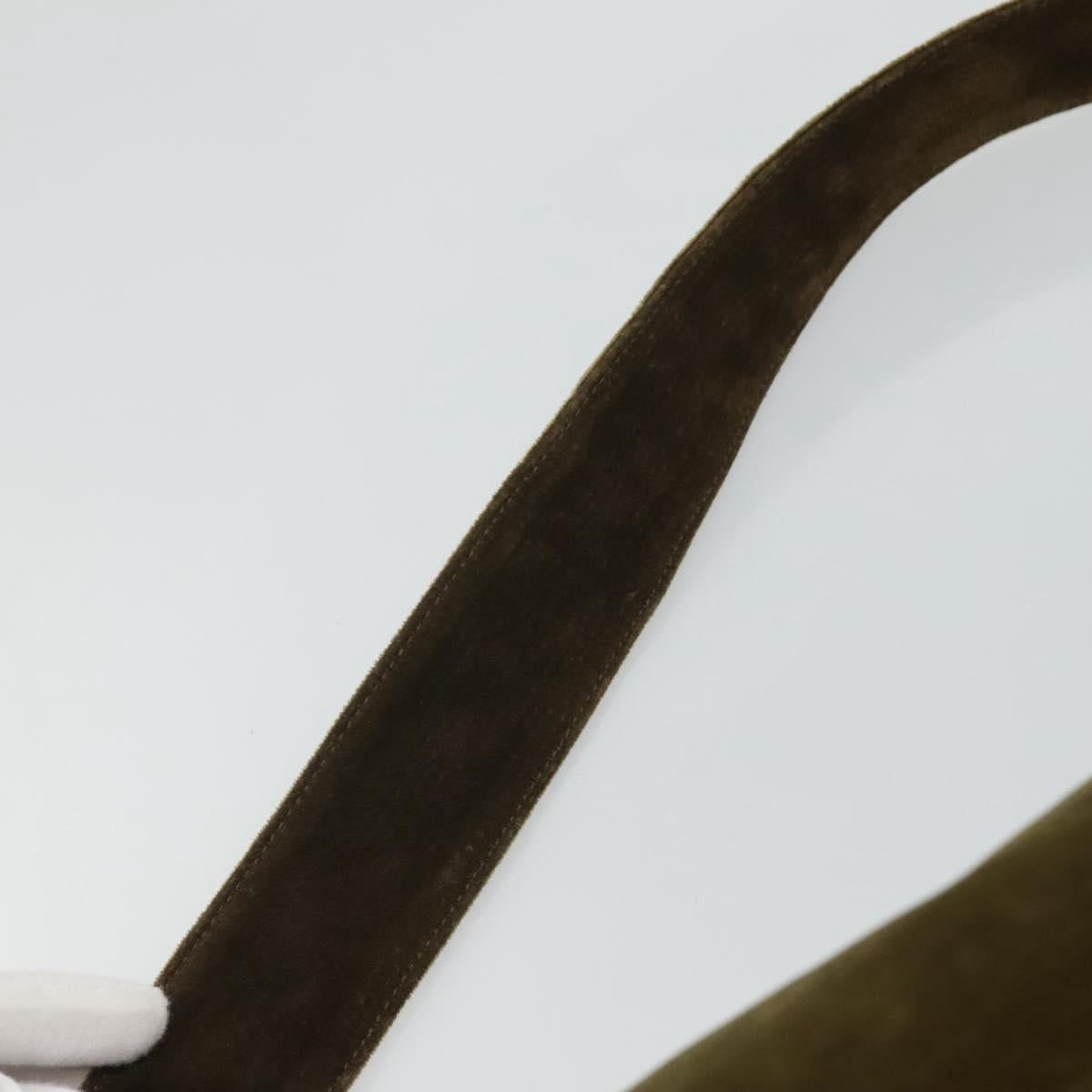 PRADA Shoulder Bag Velor Khaki Auth ep8096