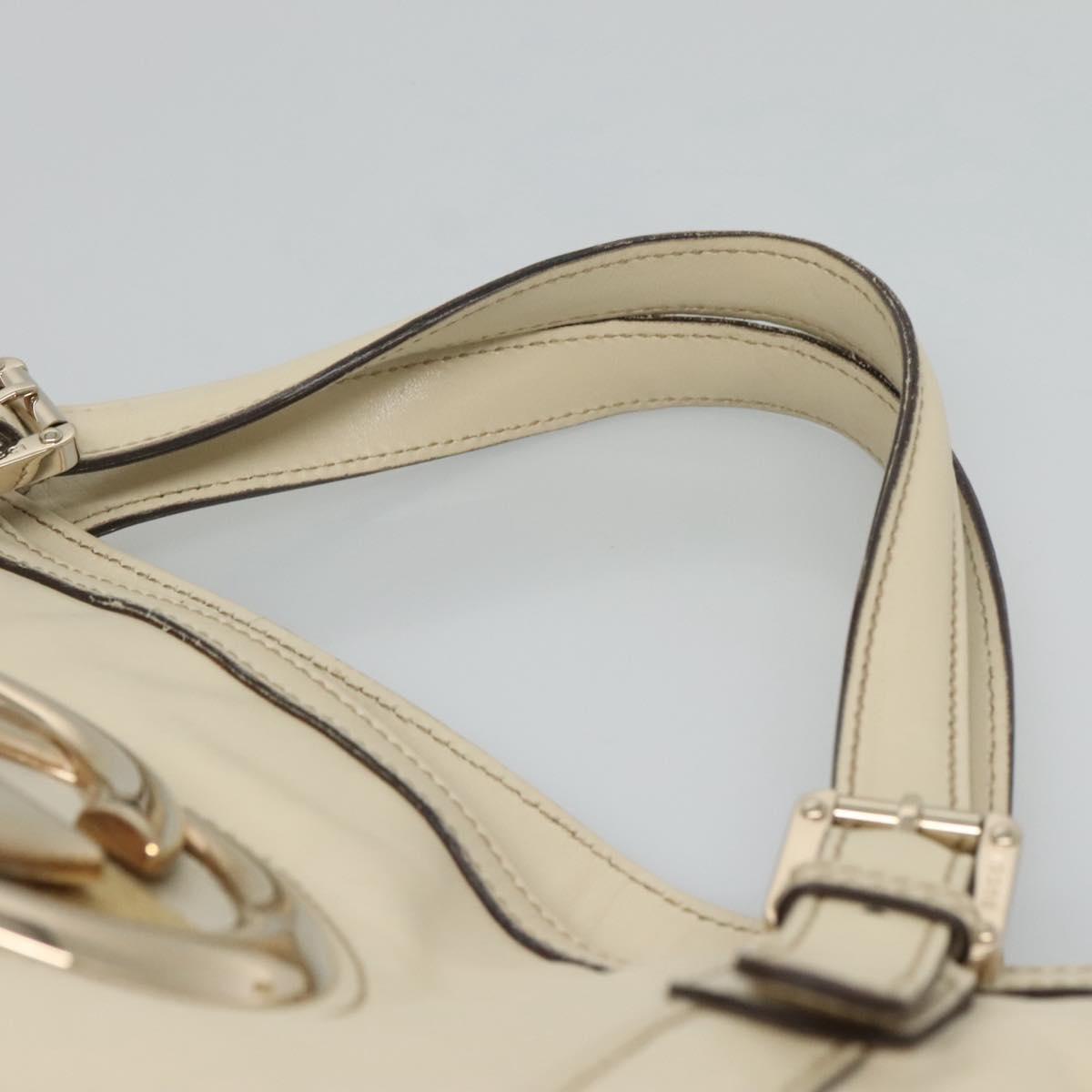 GUCCI Interlocking Hand Bag Leather 2way Beige Auth ep8109