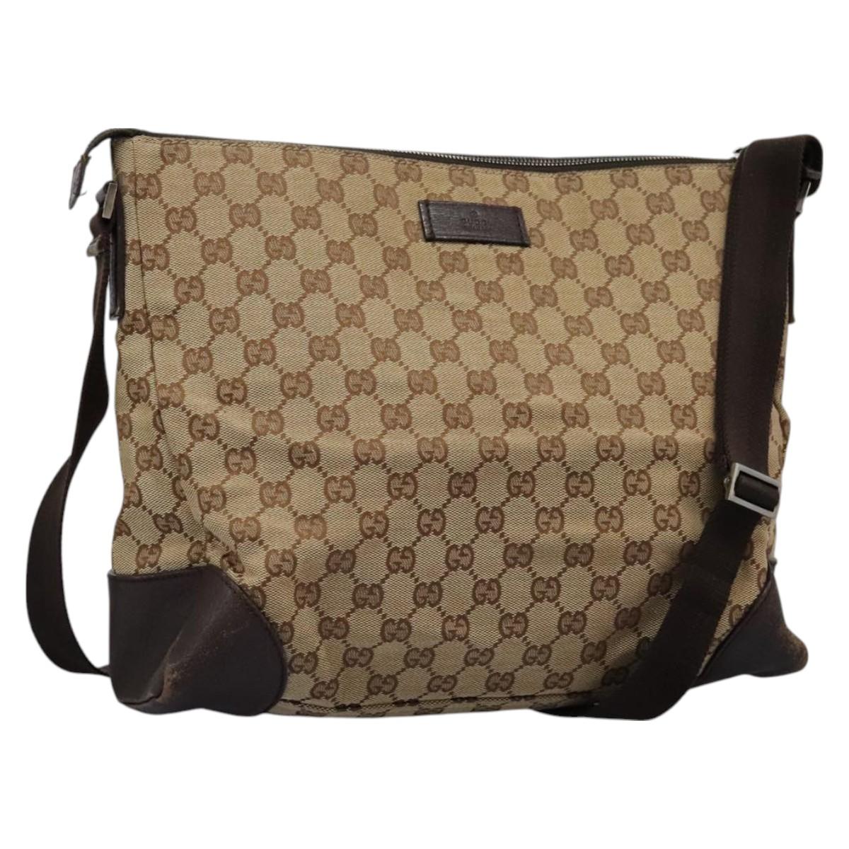 GUCCI GG Canvas Shoulder Bag Beige 110054 Auth ep8114