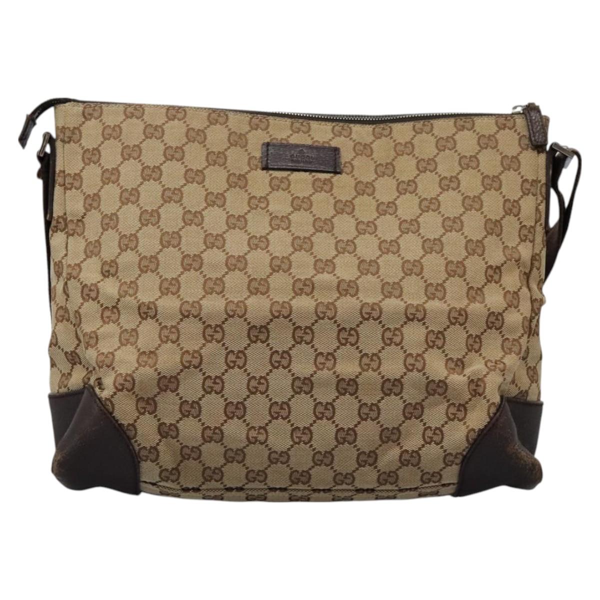 GUCCI GG Canvas Shoulder Bag Beige 110054 Auth ep8114