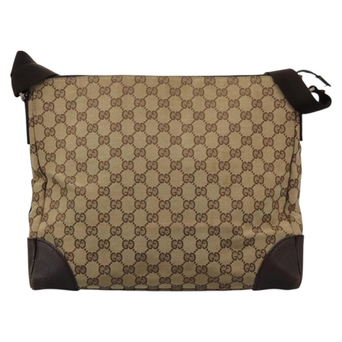 GUCCI GG Canvas Shoulder Bag Beige 110054 Auth ep8114
