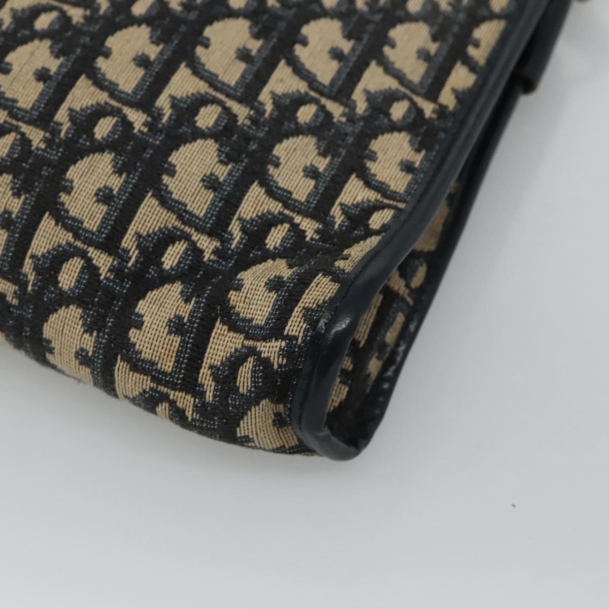 Christian Dior Trotter Canvas Shoulder Bag Navy Auth ep8138