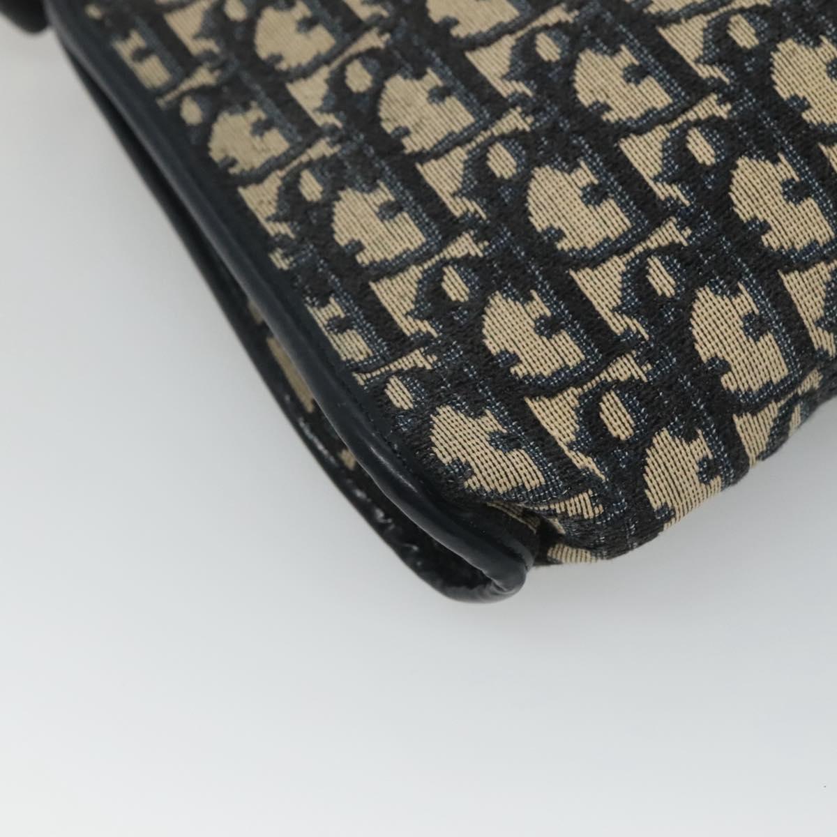 Christian Dior Trotter Canvas Shoulder Bag Navy Auth ep8138