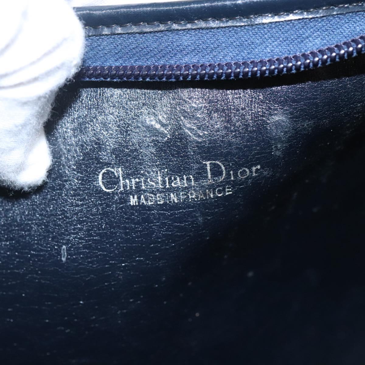 Christian Dior Trotter Canvas Shoulder Bag Navy Auth ep8138
